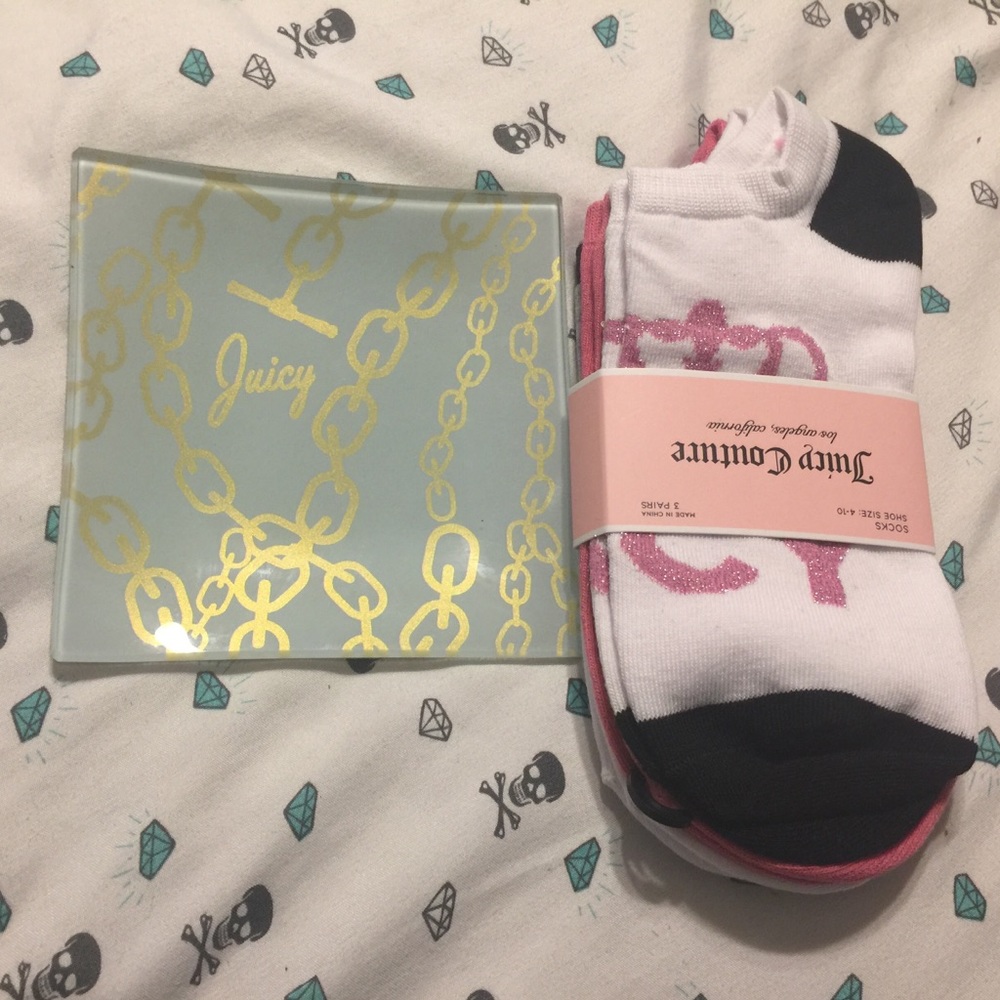 Juicy Couture Trinket Tray & Socks Gift Set ❄️🎅🎄